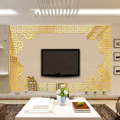 Acrylic Wall Mirror Sticker with Adhesive 3D Wall Decor Sticker